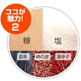 ぬか、塩、昆布、柿の皮、唐辛子