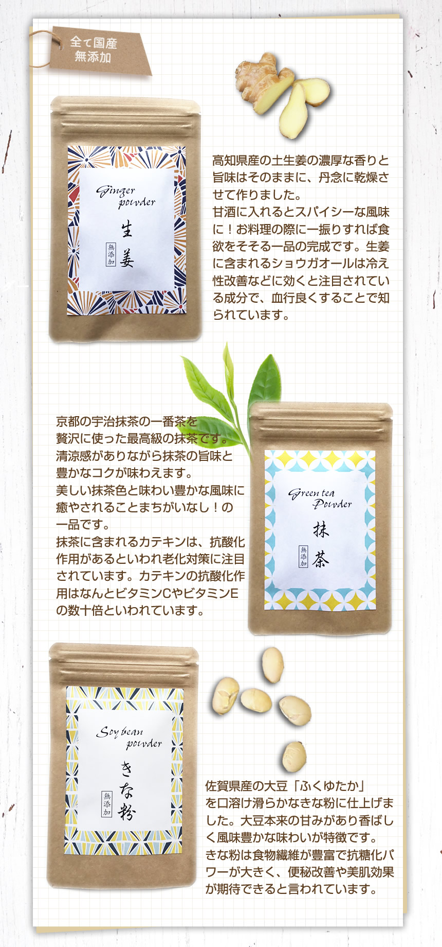 各種粉末詳細