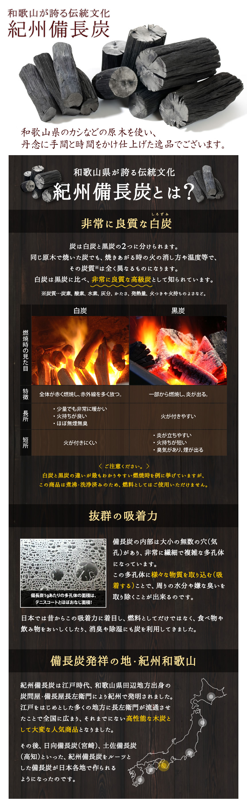 伝統の紀州備長炭