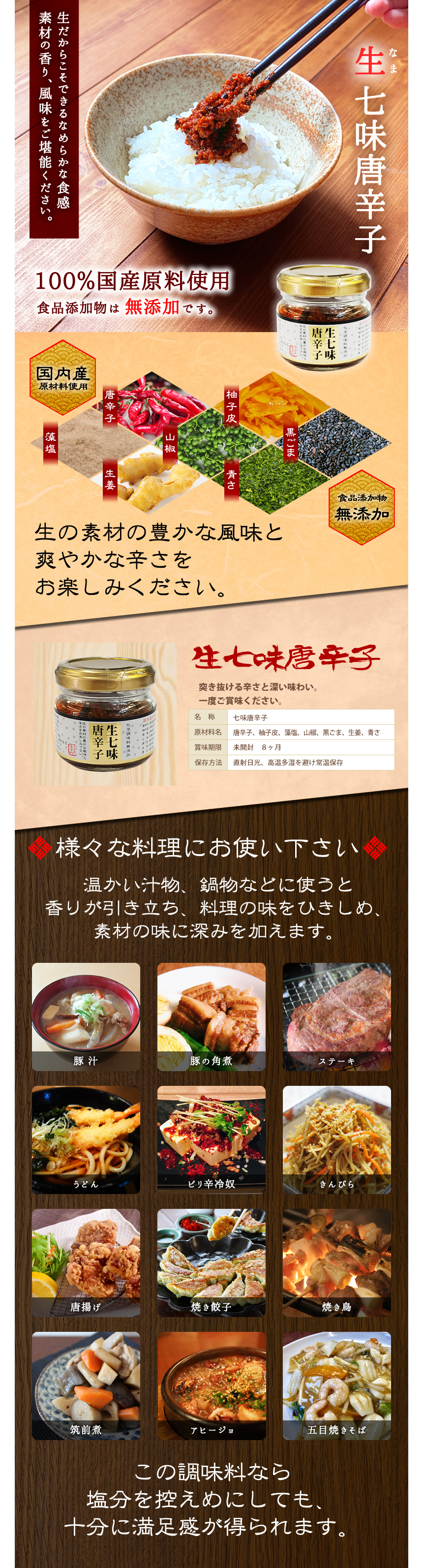 生七味唐辛子について