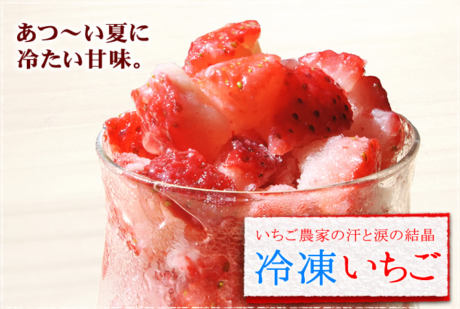 暑い夏に冷たい甘味。冷凍いちご