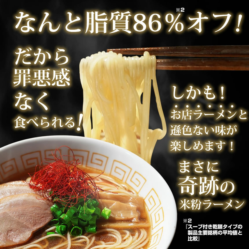 ラーメンのはし上げ画像、なんと脂質86%オフ